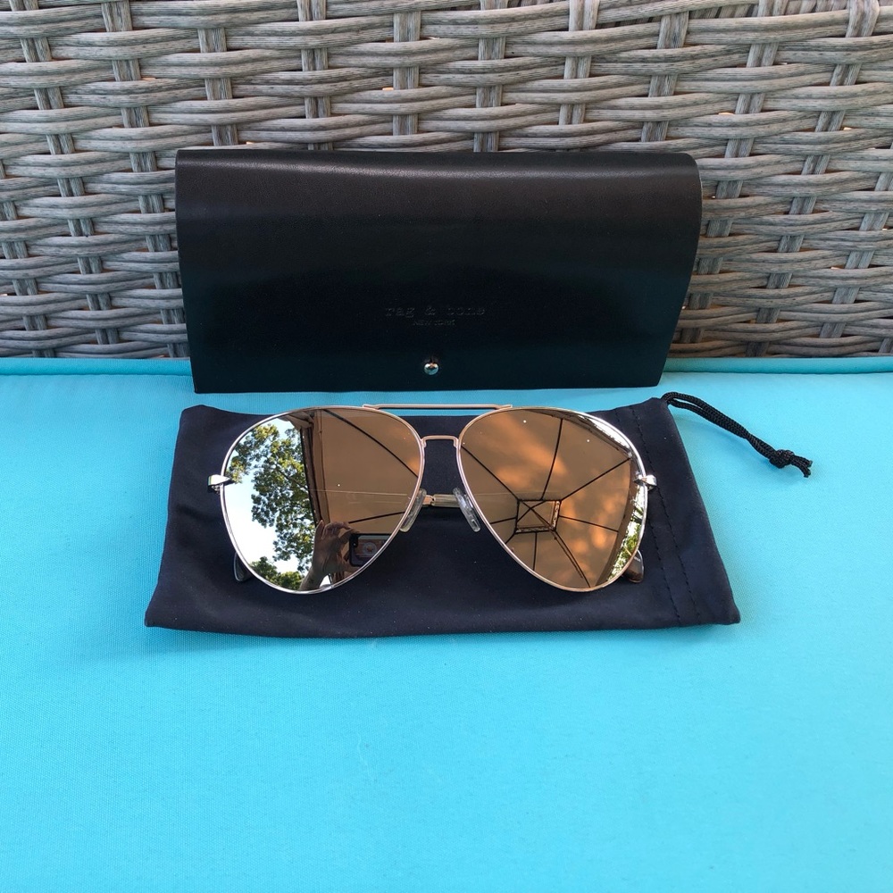 New Rag & Bone Women’s Mirrored Aviator Sunglasses
